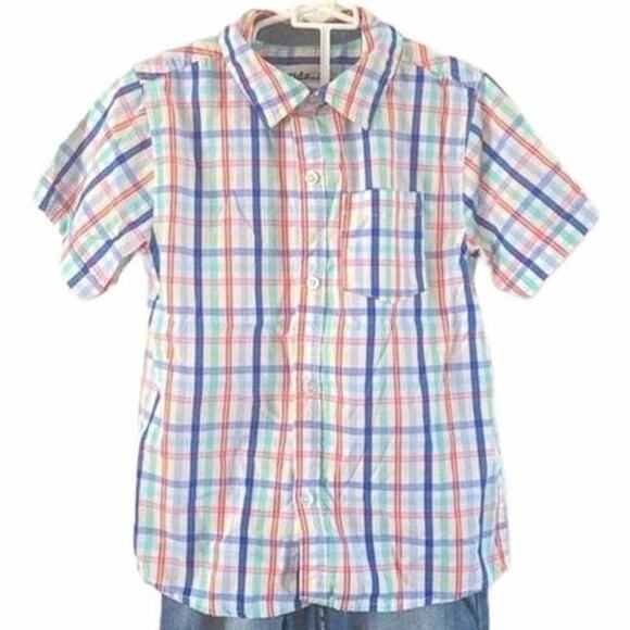 Excellent condition Kids Headquarters Boys Multicolor Plaid Button Shirt Size 6 - Picture 2 of 7